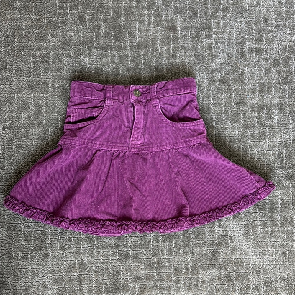 The Children's Place Purple Corduroy Skirt with Ruffle Hem